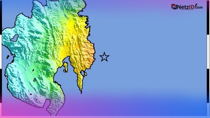 Peta pusat gempa Laut Filipina, Kepulauan Talaud, Sulawesi Utara, yang berpotensi tsunami menurut data BMKG, Jumat (10/10/2025). foto: istimewa