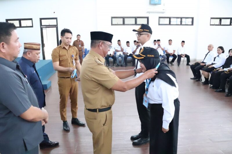 Bupati Bolaang Mongondow Timur Oskar Manoppo saat membuka Pelatihan Dasar CPNS Golongan II dan III Tahun 2026 di Aula Lantai 3 Kantor Bupati Boltim, Senin (14/9/2026).