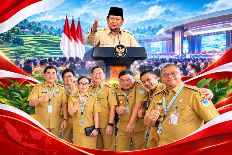 Bupati Bolaang Mongondow Timur Oskar Manoppo menghadiri Rakornas TPAKD Tahun 2026 di JIExpo Kemayoran, Jakarta, yang dibuka Presiden RI Prabowo Subianto, Kamis (22/10/2026).