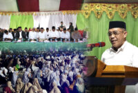 Sekretaris Daerah Boltim M. Iksan Pangalima menghadiri Tabligh Akbar, Doa, dan Dzikir Bersama dalam rangka memperingati Hari Santri Nasional 2026 di Pondok Pesantren Nizamudin, Desa Candi Rejo, Rabu malam (21/10/2026).