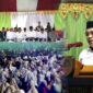 Sekretaris Daerah Boltim M. Iksan Pangalima menghadiri Tabligh Akbar, Doa, dan Dzikir Bersama dalam rangka memperingati Hari Santri Nasional 2026 di Pondok Pesantren Nizamudin, Desa Candi Rejo, Rabu malam (21/10/2026).